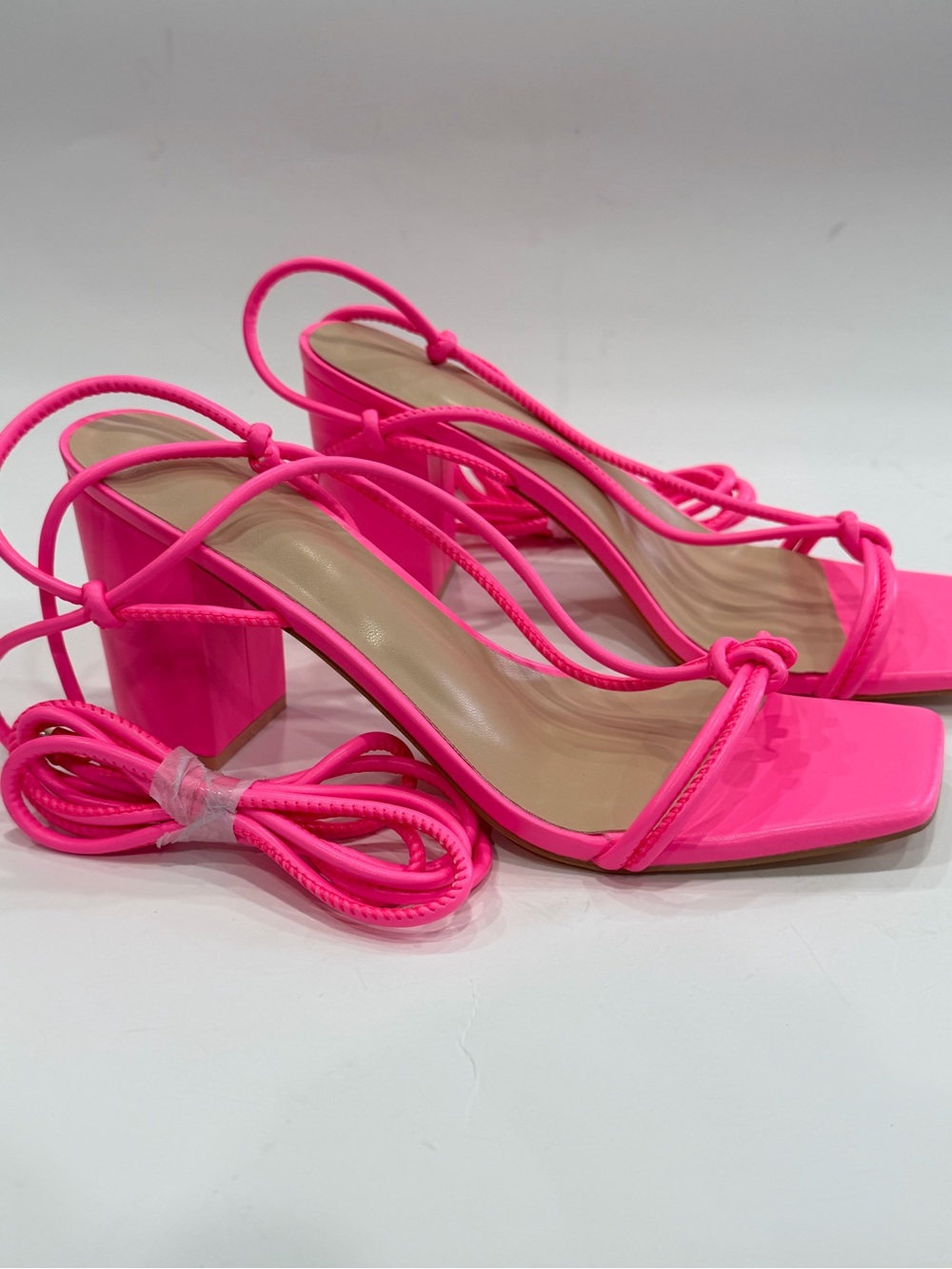 Women’s Strappy Block Heel Sandals in Hot Pink size 10 - Picture 1 of 15